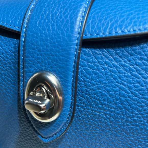 Coach New with card care Addie Crossbody Refined pebble leather Vivid Bl… - Picture 15 of 16